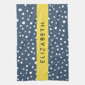 Marineblauw Dalmatische Stippen, Vlekken, Gevlekt, Theedoek (Verticaal)