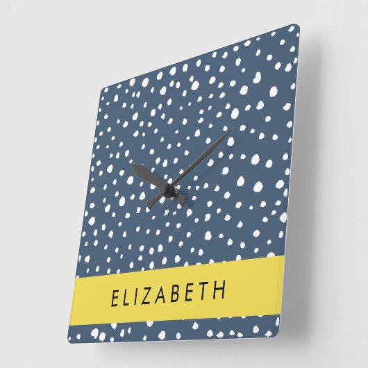 Marineblauw Dalmatische Stippen, Vlekken, Gevlekt, Vierkante Klok (Hoek)