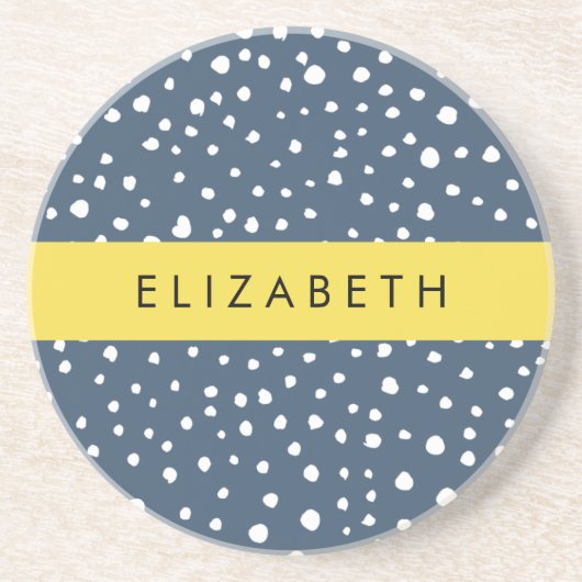 Marineblauw Dalmatische Stippen, Vlekken, Gevlekt, Zandsteen Onderzetter