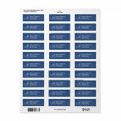 Marineblauw Damask Monogram M VER 001 Adreslabel Etiket (Full Sheet)