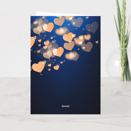 Marineblauw denken van je houdt van kat kristal mo bedankkaart (Achterkant)