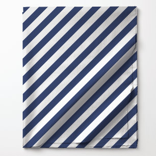 Marineblauw Diagonaal Strepenpatroon Stof