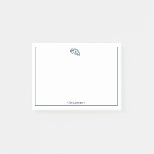 Marineblauw dierenillustratie zee leven minimaal post-it® notes (Voorkant)