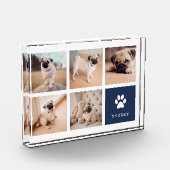 Marineblauw | Dog Pawprint Collage Fotoblokken (Links)