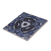 marineblauw driekwart mozaïekijten tegeltje (Zijkant)