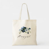 marineblauw dwermeisje bruiloft tote bag (Achterkant)