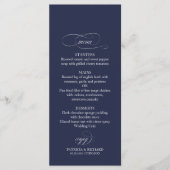 Marineblauw Eenvoudig Elegant 4x9 Bruiloft Menu (Voorkant)
