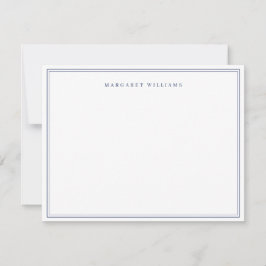 Marineblauw Eenvoudig Elegant Formeel Volledige Na Notitiekaartje