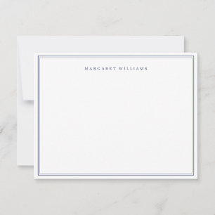 Marineblauw Eenvoudig Elegant Formeel Volledige Na Notitiekaartje