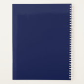Marineblauw Eenvoudig Elegant Modern Monogram Planner (Achterkant)