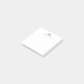 Marineblauw Eenvoudig Elegant Modern Monogram Post-it® Notes (Schuin)