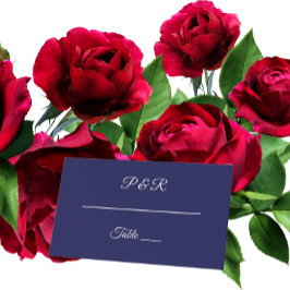 Marineblauw Eenvoudig gestileerd script bruiloft Plaatskaartje