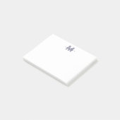 Marineblauw Eenvoudig Minimalistisch Naam Initiaal Post-it® Notes (Schuin)