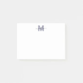 Marineblauw Eenvoudig Minimalistisch Naam Monogram Post-it® Notes (Voorkant)