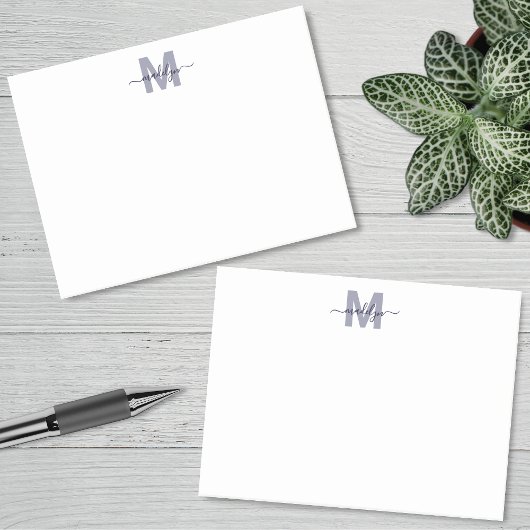 Marineblauw Eenvoudig Minimalistisch Naam Monogram Post-it® Notes