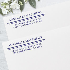 Marineblauw Eenvoudig Minimalistisch Retouradres Envelop