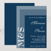 Marineblauw Eenvoudig Modern Chique Script Trouwui Kaart (Voorkant / Achterkant)