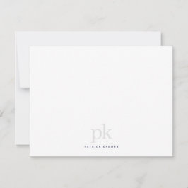 Marineblauw Eenvoudig Modern Monogram Professionee Notitiekaartje