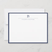 Marineblauw Eenvoudig Modern Stationery Classic Notitiekaartje (Voorkant)