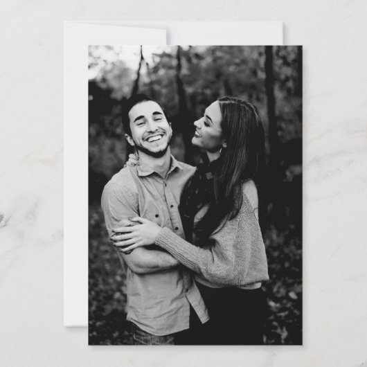 Marineblauw Eenvoudige Elegante Formele Bruiloft Kaart (Achterkant)