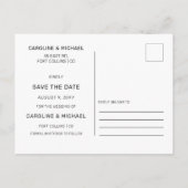 Marineblauw Eenvoudige foto Opslaan van de datum Aankondigingskaart (Achterkant)