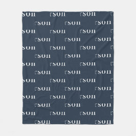 Marineblauw Eenvoudige Gepersonaliseerde Herhalend Fleece Deken