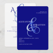 Marineblauw Eenvoudige Typografie Boho Ampersand B Kaart (Voorkant / Achterkant)