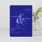 Marineblauw Eenvoudige Typografie Boho Ampersand B Kaart (Staand voorkant)