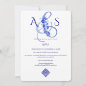 Marineblauw Eenvoudige Typografie Boho Ampersand B Kaart (Achterkant)