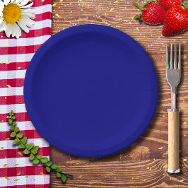 Marineblauw effen kleur | Klassiek | Elegant Papieren Bordje