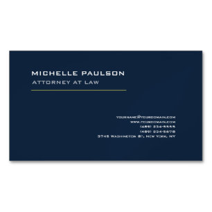 Marineblauw Elegant Eenvoudig Professioneel Modern Magnetisch Visitekaartje