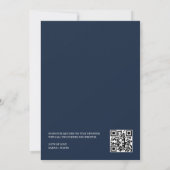 Marineblauw Elegant QR Code Foto Overlay Save The Date (Achterkant)