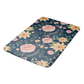 Marineblauw Elegant  Wildflower Roos Badmat (Gekanteld)