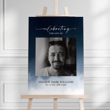 Marineblauw Ellegant Minimalistisch Rouw Welkom Bo