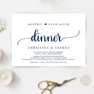 Marineblauw, Elopement, Happily Ever After Diner Kaart