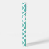 Marineblauw en Aqua Traliewerk Monogram Case-Mate iPhone Case (Achterkant / Rechts)