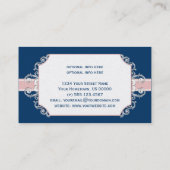  marineblauw en Blush roze zwembroeken Visitekaartje (Achterkant)