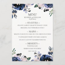 Marineblauw en Bord Roze Elegant Bloemenbruiloft