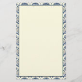 Marineblauw en Crème Schelp Patroon Briefpapier (Achterkant)