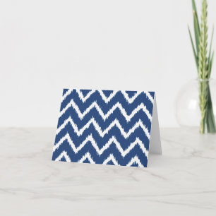 Marineblauw en de witte Chevrons van Ikat - Kaart