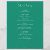 Marineblauw en Diep Groen Botanisch Huwelijksprogr (Achterkant)