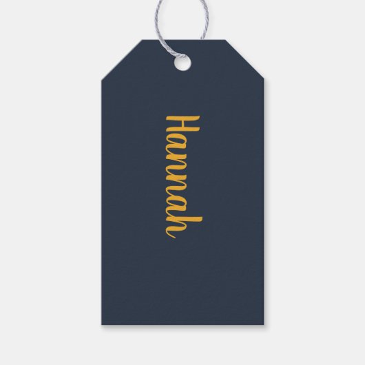 Marineblauw en goud cadeaulabel (Voorkant)