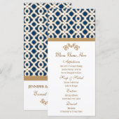 Marineblauw en Goud Marokkaans Menu (Voorkant / Achterkant)