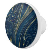 Marineblauw en goud moderne glamour marmeren chiqu keramische knop (Rechts)