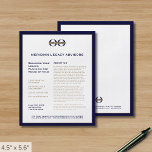 Marineblauw en Goud Promotievlieger Flyer<br><div class="desc">Een eenvoudige aangepaste marine blauw en goud business flyer sjabloon in een moderne minimalistische stijl die gemakkelijk kan worden bijgewerkt met uw bedrijf logo,  contactgegevens en aangepaste flyer tekst. Ideaal voor marketingproducten,  services,  promoties,  prijzen voor evenementen en meer. Perfect voor zakelijke professionals die hun merkaanwezigheid willen verbeteren.</div>