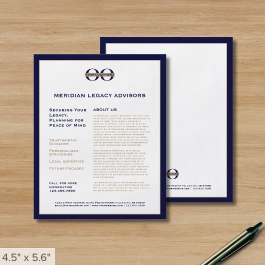 Marineblauw en Goud Promotievlieger Flyer