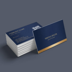 Marineblauw en Goud Visitekaartje