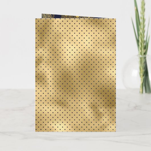 Marineblauw en gouden Aziatische motif-moslimbruil (Achterkant)