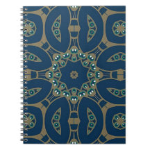 Marineblauw en gouden geometrisch achthoekpatroon