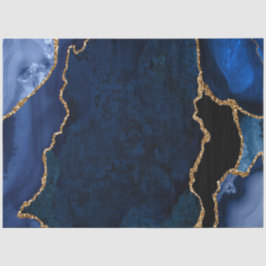 Marineblauw en gouden namaak glitters agaat tissuepapier